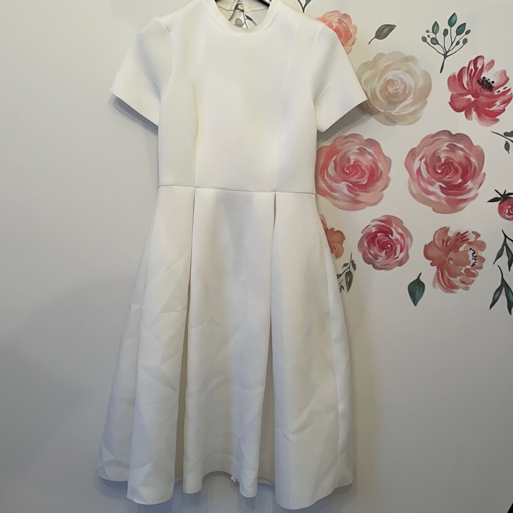 ASOS open back scuba a line dress white